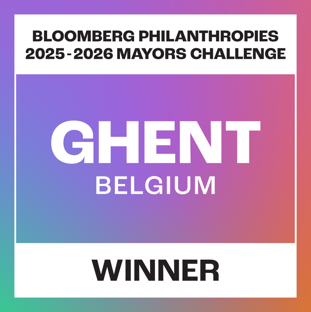 banner announcing that ghent is one of the winners of the bloomberg philanthropies challenge